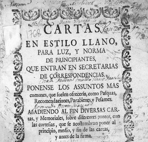 Cartas en estilo llano para luz y norma de principiantes, 1722